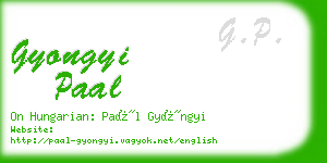gyongyi paal business card